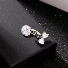 Korean fashion cubic zircon bow cute clip on earrings(1pcs price)