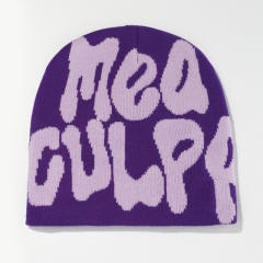 Korean fashion letter pattern knitted beanie