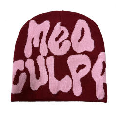 Korean fashion letter pattern knitted beanie