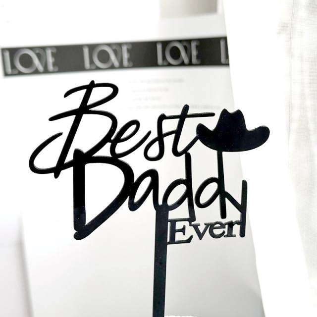 Father's day gold color acrylic cake toppers