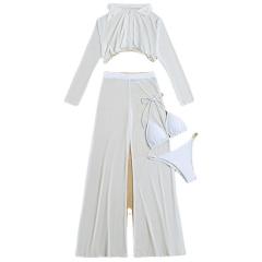 Sexy white color bikini cover up set