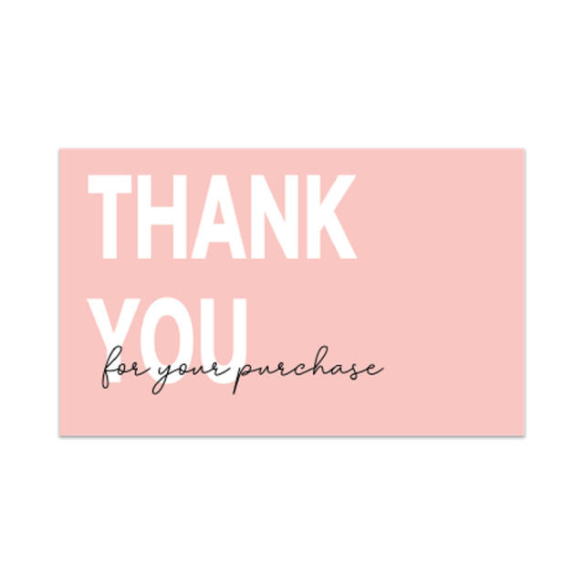 INS pink floral design thank you card