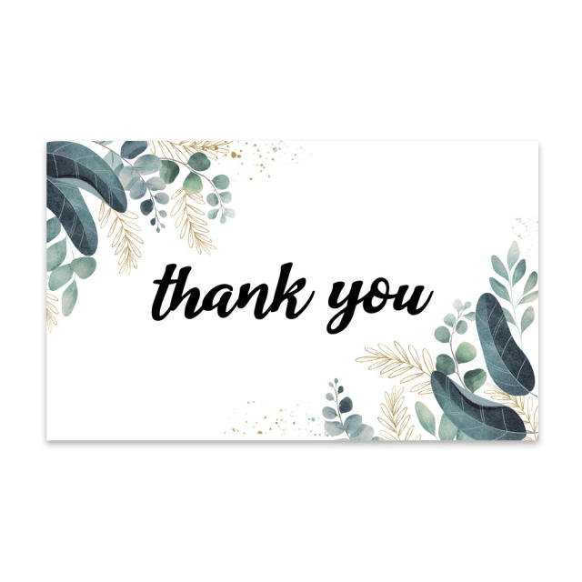 INS green color leaf natural trend thank you card