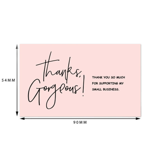 Hot sale pink color thank you card