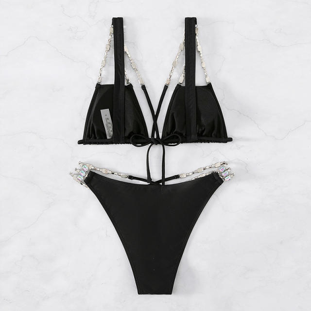 Sexy black color diamond bikini swimsuit