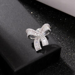 Diamond bow copper clip on earrings(1pcs price)