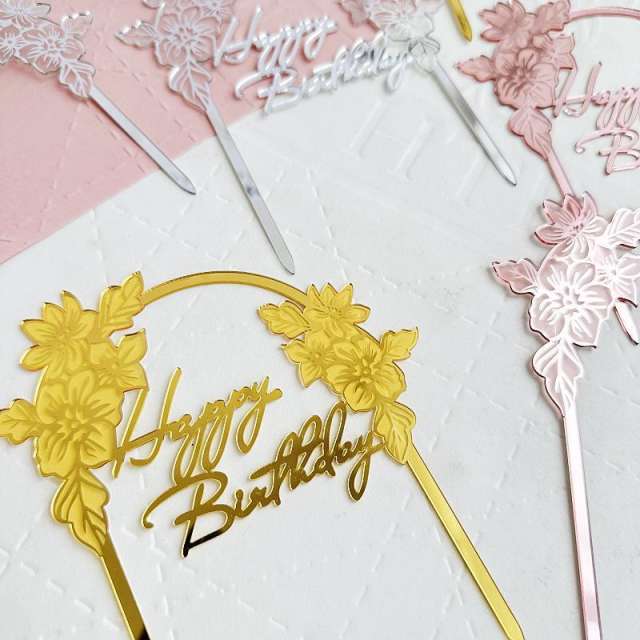 New design acrylic happy birthday cake toppers