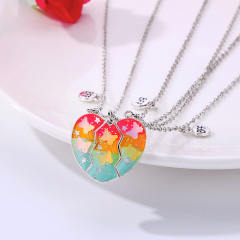 3pcs popular heart Magnetic attraction BFF necklace