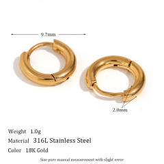 Concise stainless steel hoop earrings