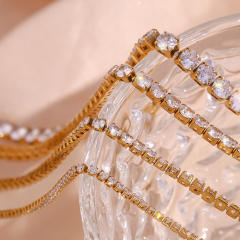 2mm delicate tennis chain stainless steel choker necklace