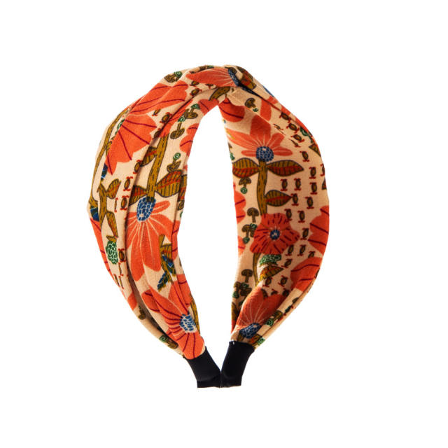 Boho colorful pattern twisted knotted headband