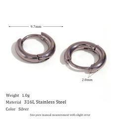 Concise stainless steel hoop earrings