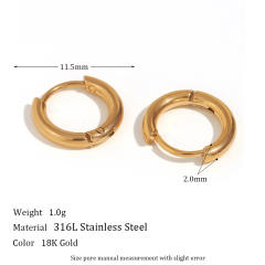 Concise stainless steel hoop earrings
