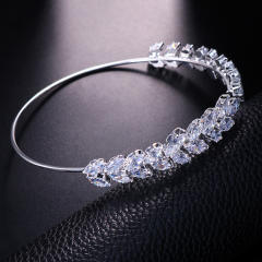 Hot sale cubic zircon leaf diamond bangle