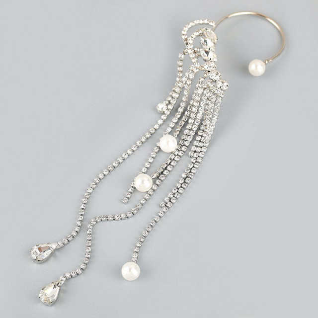 Luxury diamond tassel pearl ear wrap(1pcs price)