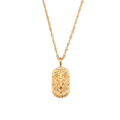 Vintage zodiac pendant stainless steel necklace