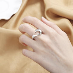 Chunky silver color geometric copper finger rings