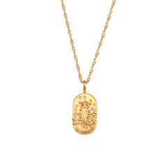 Vintage zodiac pendant stainless steel necklace