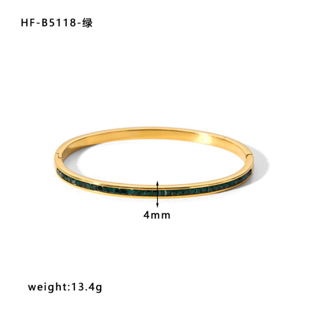 INS popular easy match basic gold color stainless steel bangle