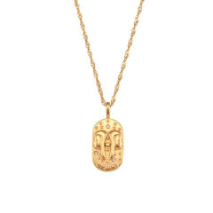 Vintage zodiac pendant stainless steel necklace
