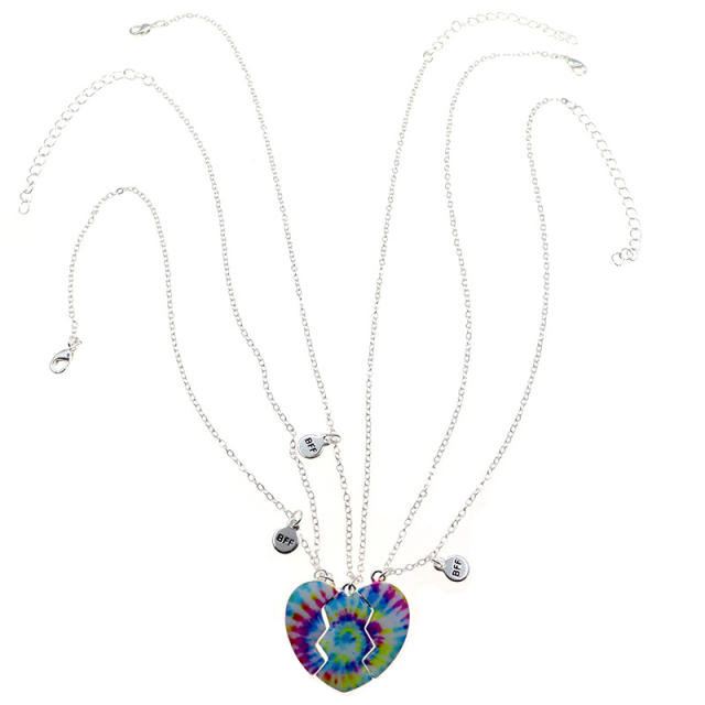 BFF hot sale heart necklace set