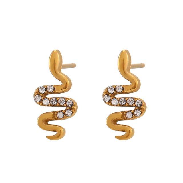 Tiny diamond snake stainless steel necklace set