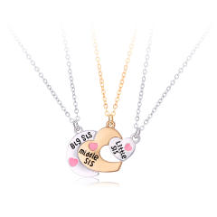 3pcs matching heart pendant BFF necklace set
