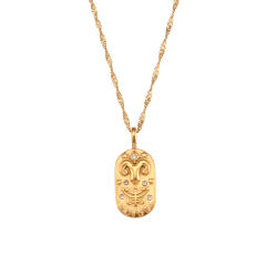 Vintage zodiac pendant stainless steel necklace