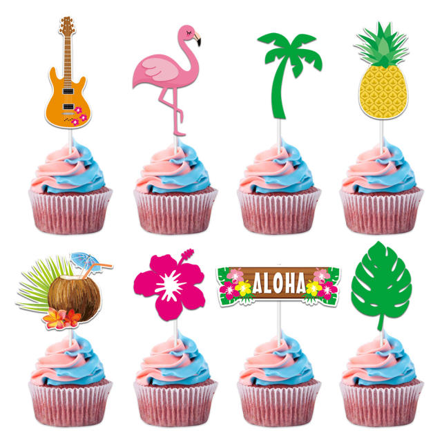 2023 summer hawaii famingo cake toppers