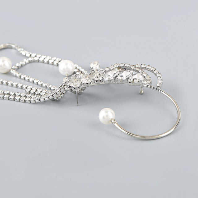 Luxury diamond tassel pearl ear wrap(1pcs price)