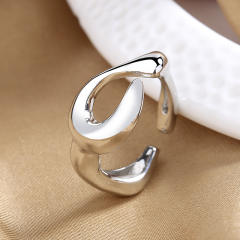 Chunky silver color geometric copper finger rings