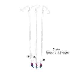 3pcs gliter sequins heart BFF necklace set