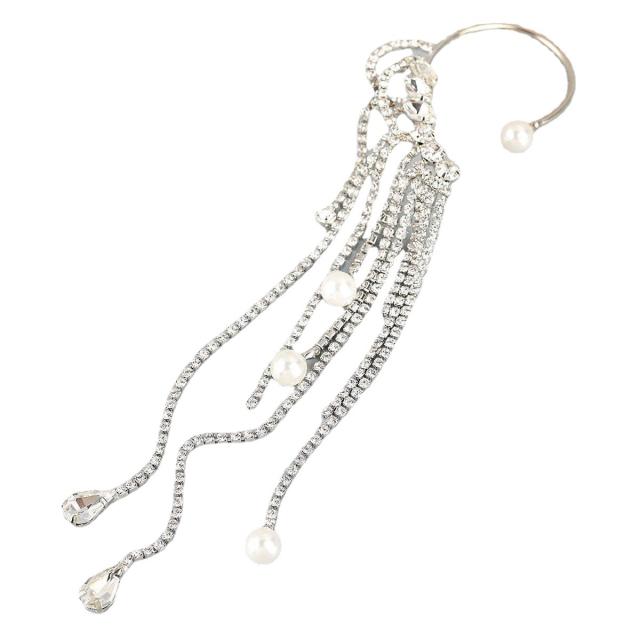 Luxury diamond tassel pearl ear wrap(1pcs price)