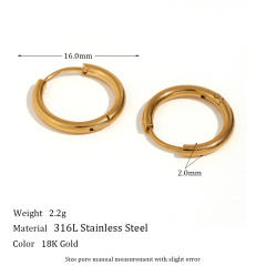 Concise stainless steel hoop earrings