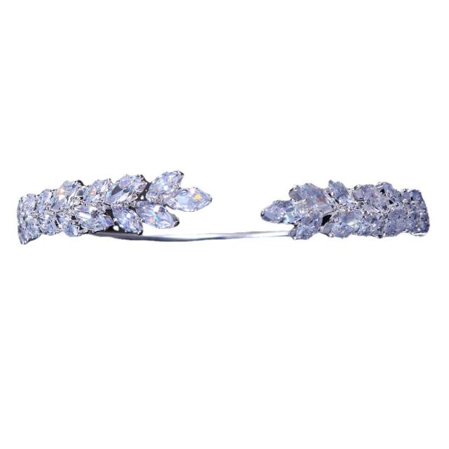 Hot sale cubic zircon leaf diamond bangle