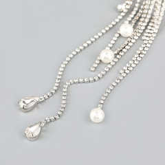 Luxury diamond tassel pearl ear wrap(1pcs price)
