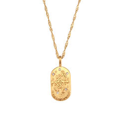 Vintage zodiac pendant stainless steel necklace