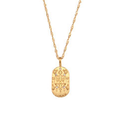 Vintage zodiac pendant stainless steel necklace