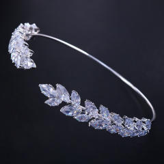 Hot sale cubic zircon leaf diamond bangle
