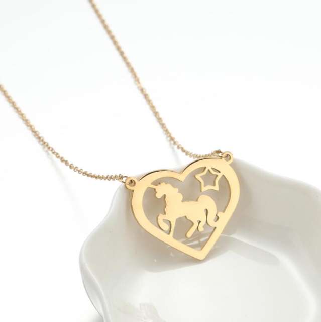 Dainty sweet cute animal series hollow stainless steel necklace