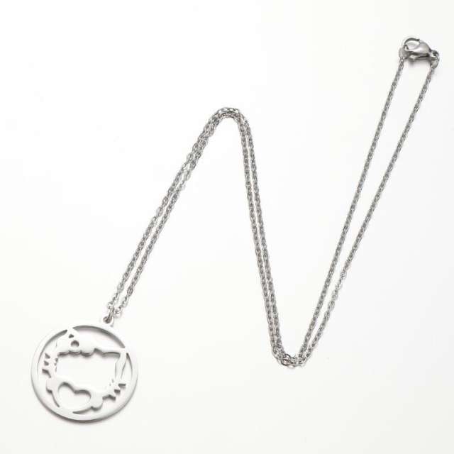Dainty easy match hollow out stainless steel necklace