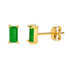 Elegant emerald cubic zircon 925 needle cartilage earrings