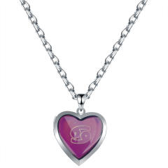 Personality color changing zodiac stainless steel chain necklace