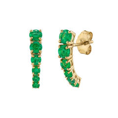 Elegant emerald cubic zircon 925 needle cartilage earrings