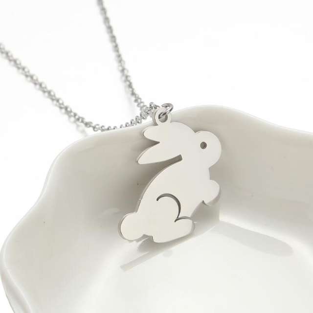 Dainty sweet cute animal series hollow stainless steel necklace