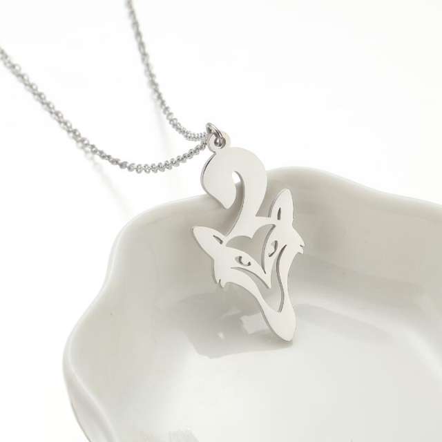 Dainty sweet cute animal series hollow stainless steel necklace