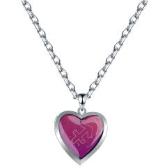 Personality color changing zodiac stainless steel chain necklace