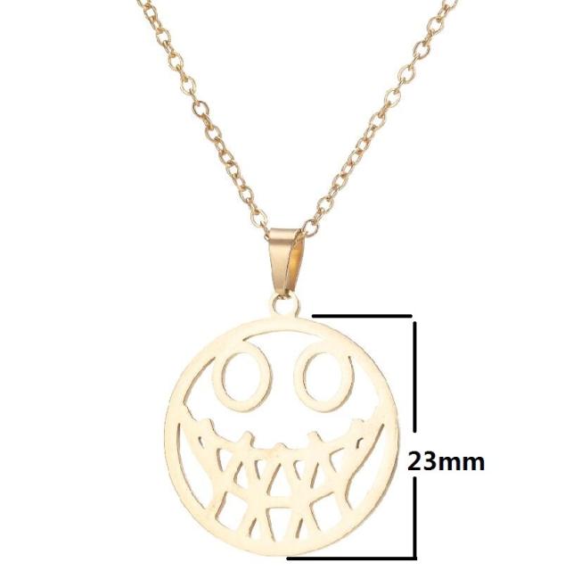Hot sale dainty sun flower hollow stainless steel necklace