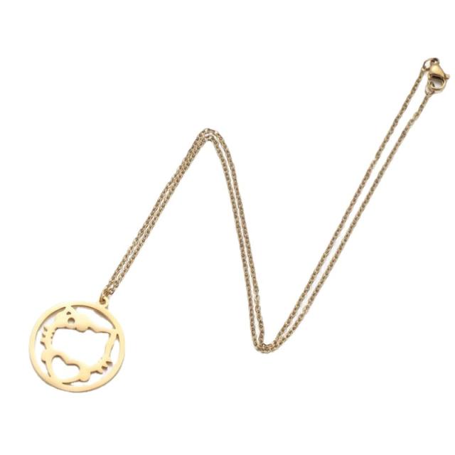 Dainty easy match hollow out stainless steel necklace