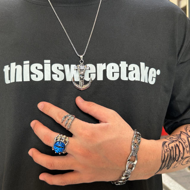 Punk trend stainless steel chain bracelet for men